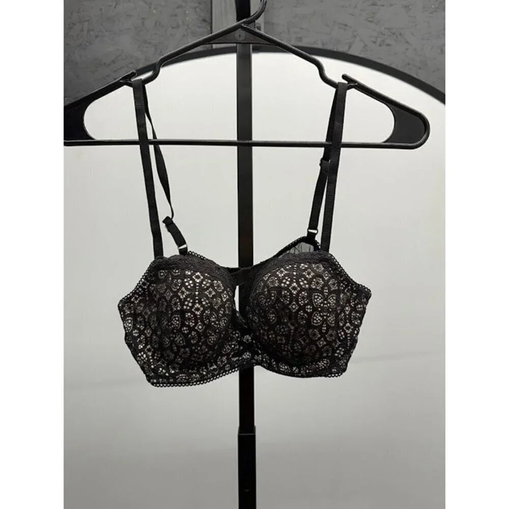 Victoria's Secret Dream Angels Lined Demi Black Lace Bra